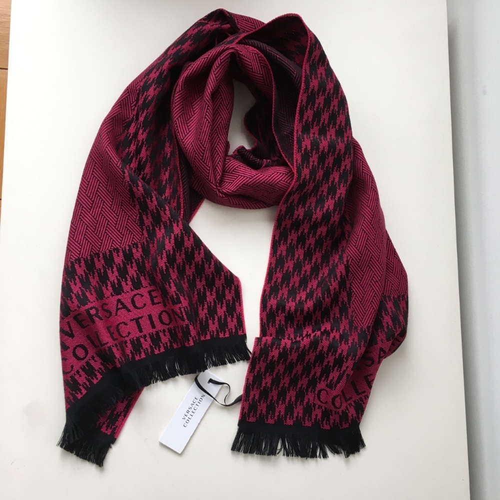 Versace Collection Unisex Black-Violet Scarf